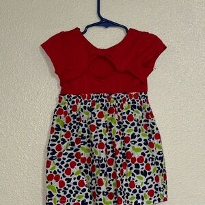 Red and Multicolor Kids Dress